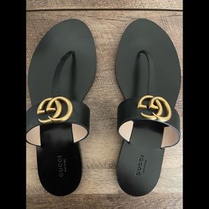 Gucci Black thong sandals